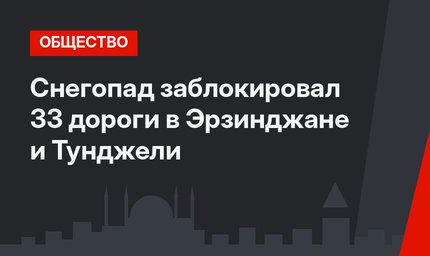 Снегопад заблокировал 33 дороги в Эрзинджане и Тунджели