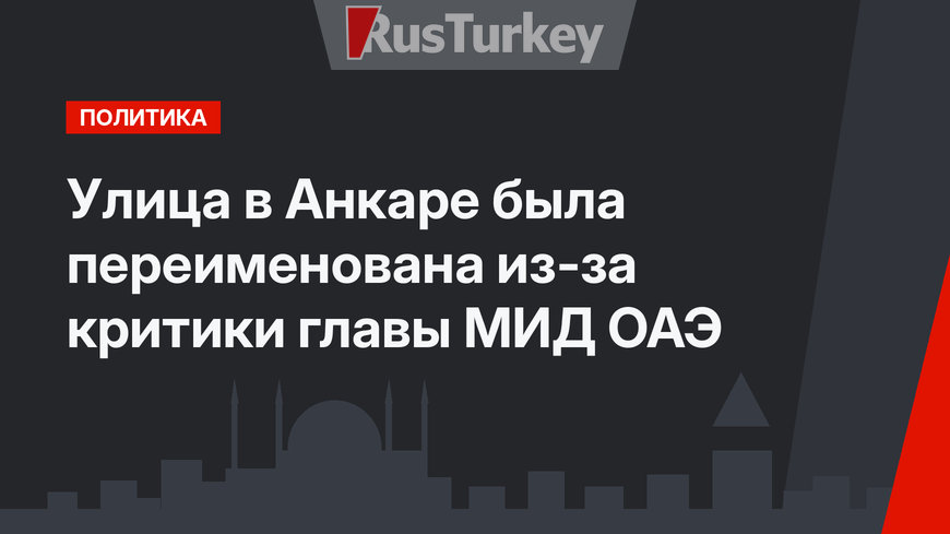 Улица в Анкаре была переименована из-за критики главы МИД ОАЭ