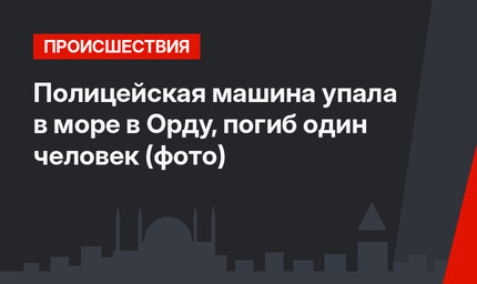Полицейская машина упала в море в Орду, погиб один человек (фото)