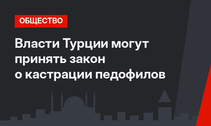 Власти Турции могут принять закон о кастрации педофилов