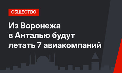 Из Воронежа в Анталью будут летать 7 авиакомпаний