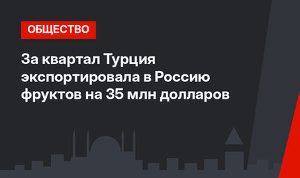 За квартал Турция экспортировала в Россию фруктов на 35 млн долларов