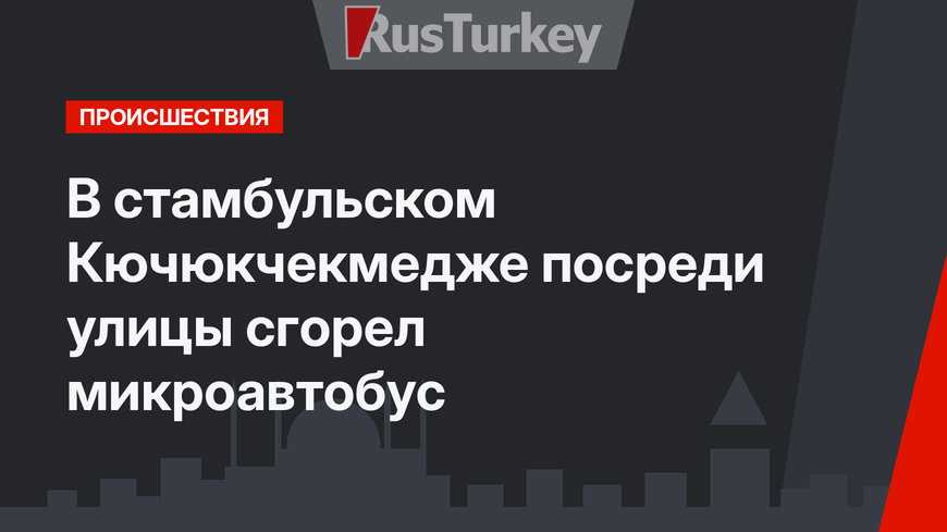 В стамбульском Кючюкчекмедже посреди улицы сгорел микроавтобус