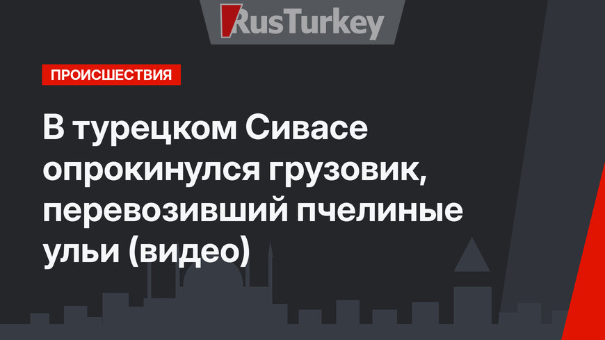 В турецком Сивасе опрокинулся грузовик, перевозивший пчелиные ульи (видео)