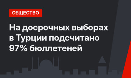 На досрочных выборах в Турции подсчитано 97% бюллетеней