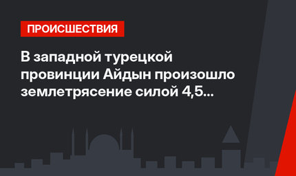 В западной турецкой провинции Айдын произошло землетрясение силой 4,5 балла