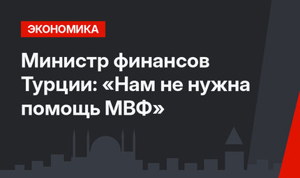 Министр финансов Турции: «Нам не нужна помощь МВФ»