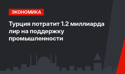 Турция потратит 1.2 миллиарда лир на поддержку промышленности