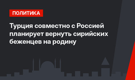 Турция совместно с Россией планирует вернуть сирийских беженцев на родину