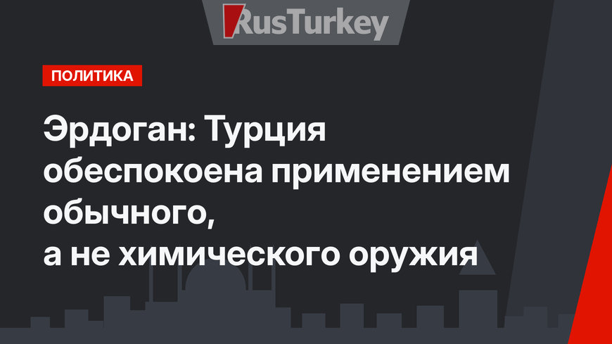 Эрдоган: Турция обеспокоена применением обычного, а не химического оружия