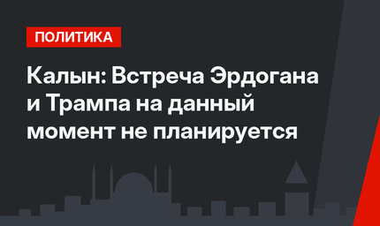 Калын: Встреча Эрдогана и Трампа на данный момент не планируется