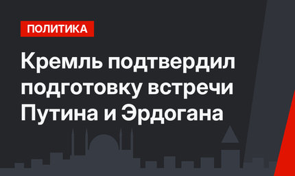 Кремль подтвердил подготовку встречи Путина и Эрдогана