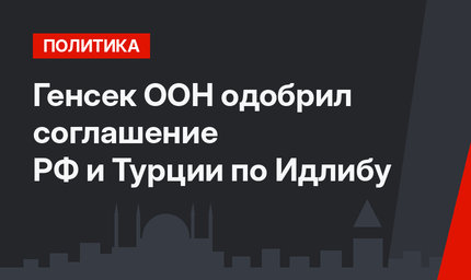 Генсек ООН одобрил соглашение РФ и Турции по Идлибу