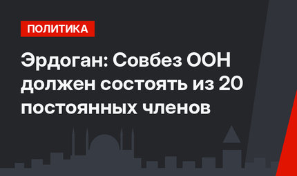 Эрдоган: Совбез ООН должен состоять из 20 постоянных членов