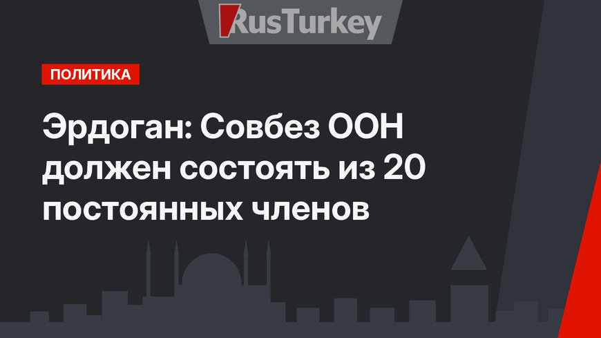 Эрдоган: Совбез ООН должен состоять из 20 постоянных членов