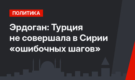 Эрдоган: Турция не совершала в Сирии «ошибочных шагов»