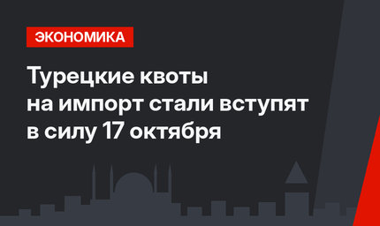 Турецкие квоты на импорт стали вступят в силу 17 октября