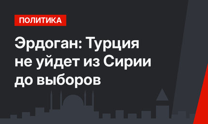 Эрдоган: Турция не уйдет из Сирии до выборов
