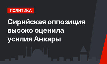 Сирийская оппозиция высоко оценила усилия Анкары