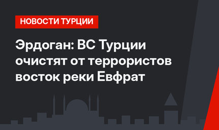 Эрдоган: ВС Турции очистят от террористов восток реки Евфрат