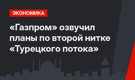 «Газпром» озвучил планы по второй нитке «Турецкого потока» 