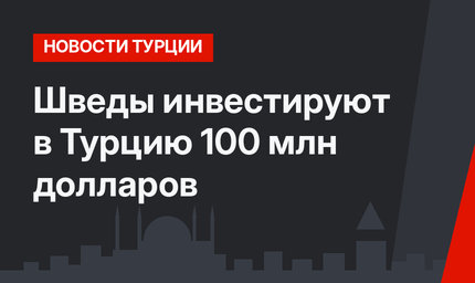 Шведы инвестируют в Турцию 100 млн долларов