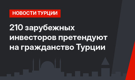 210 зарубежных инвесторов претендуют на гражданство Турции