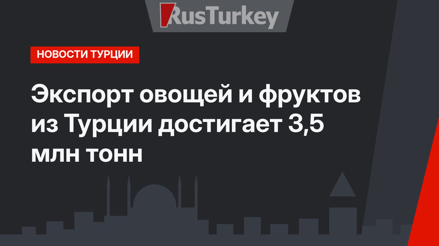 Экспорт овощей и фруктов из Турции достигает 3,5 млн тонн