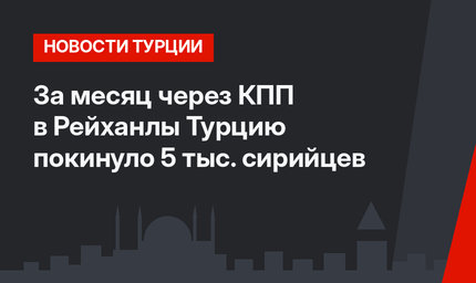 За месяц через КПП в Рейханлы Турцию покинуло 5 тыс. сирийцев