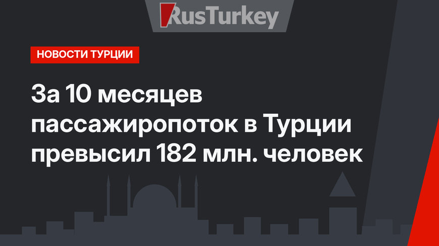 За 10 месяцев пассажиропоток в Турции превысил 182 млн. человек