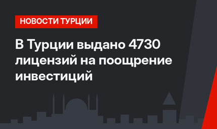 В Турции выдано 4730 лицензий на поощрение инвестиций