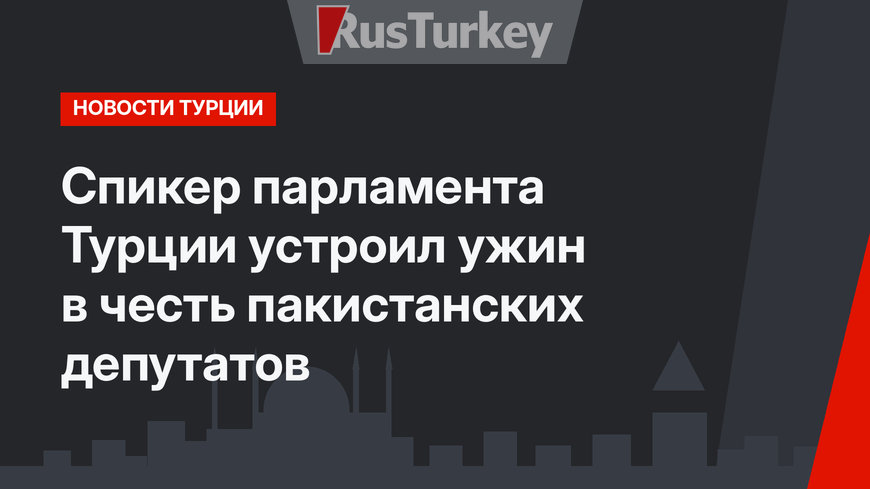 Спикер парламента Турции устроил ужин в честь пакистанских депутатов 