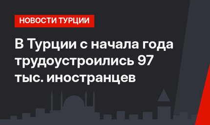 В Турции с начала года трудоустроились 97 тыс. иностранцев 