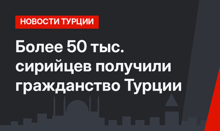 Более 50 тыс. сирийцев получили гражданство Турции 