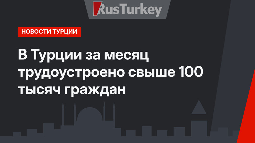 В Турции за месяц трудоустроено свыше 100 тысяч граждан 
