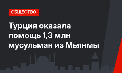 Турция оказала помощь 1,3 млн мусульман из Мьянмы