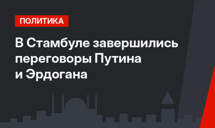 В Стамбуле завершились переговоры Путина и Эрдогана