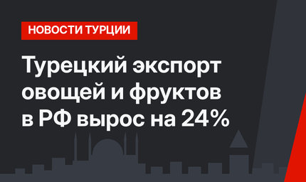 Турецкий экспорт овощей и фруктов в РФ вырос на 24%