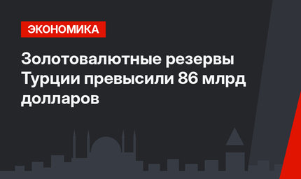 Золотовалютные резервы Турции превысили 86 млрд долларов