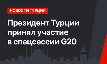 Президент Турции принял участие в спецсессии G20 