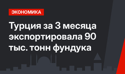 Турция за 3 месяца экспортировала 90 тыс. тонн фундука