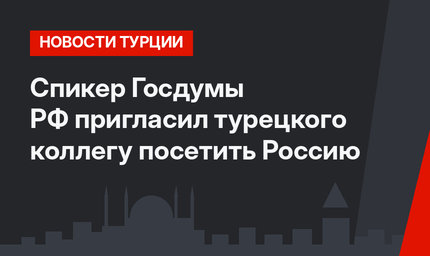 Спикер Госдумы РФ пригласил турецкого коллегу посетить Россию 