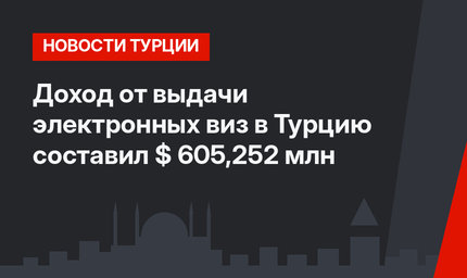 Доход от выдачи электронных виз в Турцию составил $ 605,252 млн 