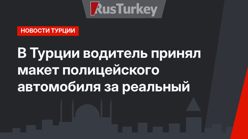 В Турции водитель принял макет полицейского автомобиля за реальный