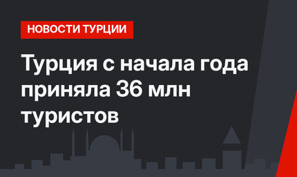 Турция с начала года приняла  36 млн туристов