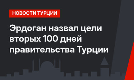 Эрдоган назвал цели вторых 100 дней правительства Турции