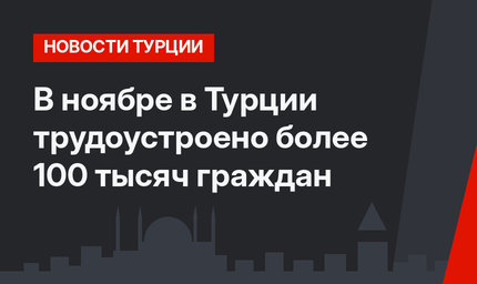 В ноябре в Турции трудоустроено более 100 тысяч граждан