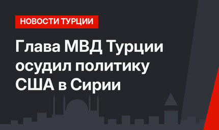 Глава МВД Турции осудил политику США в Сирии