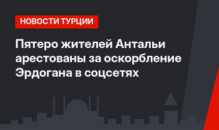 Пятеро жителей Антальи арестованы за оскорбление Эрдогана в соцсетях