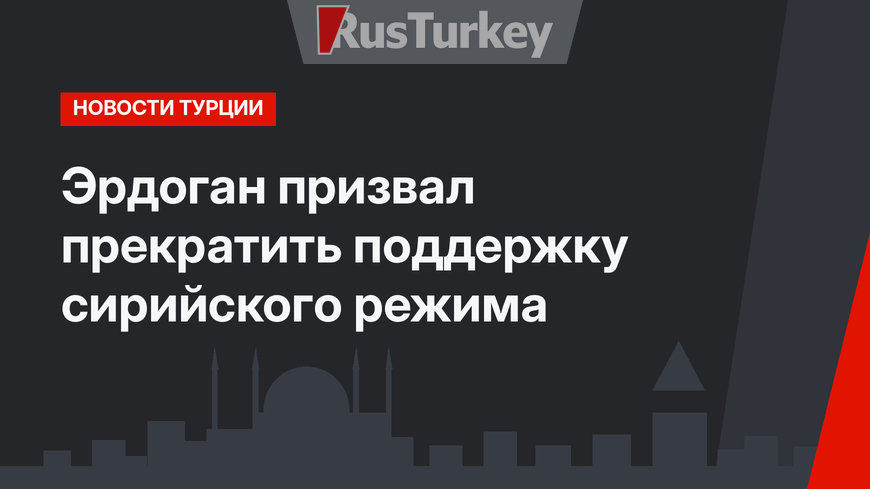 Эрдоган призвал прекратить поддержку сирийского режима